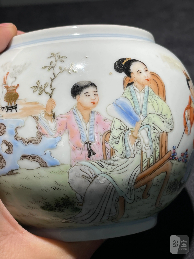 民国 粉彩人物纹盖罐 - 图7